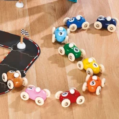 Voiture en bois, Mini roadster - Jaune