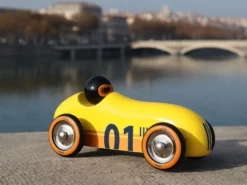 Voiture en bois, Old sport Compet’ - Jaune