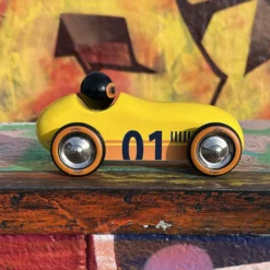 Voiture en bois, Old sport Compet’ - Jaune