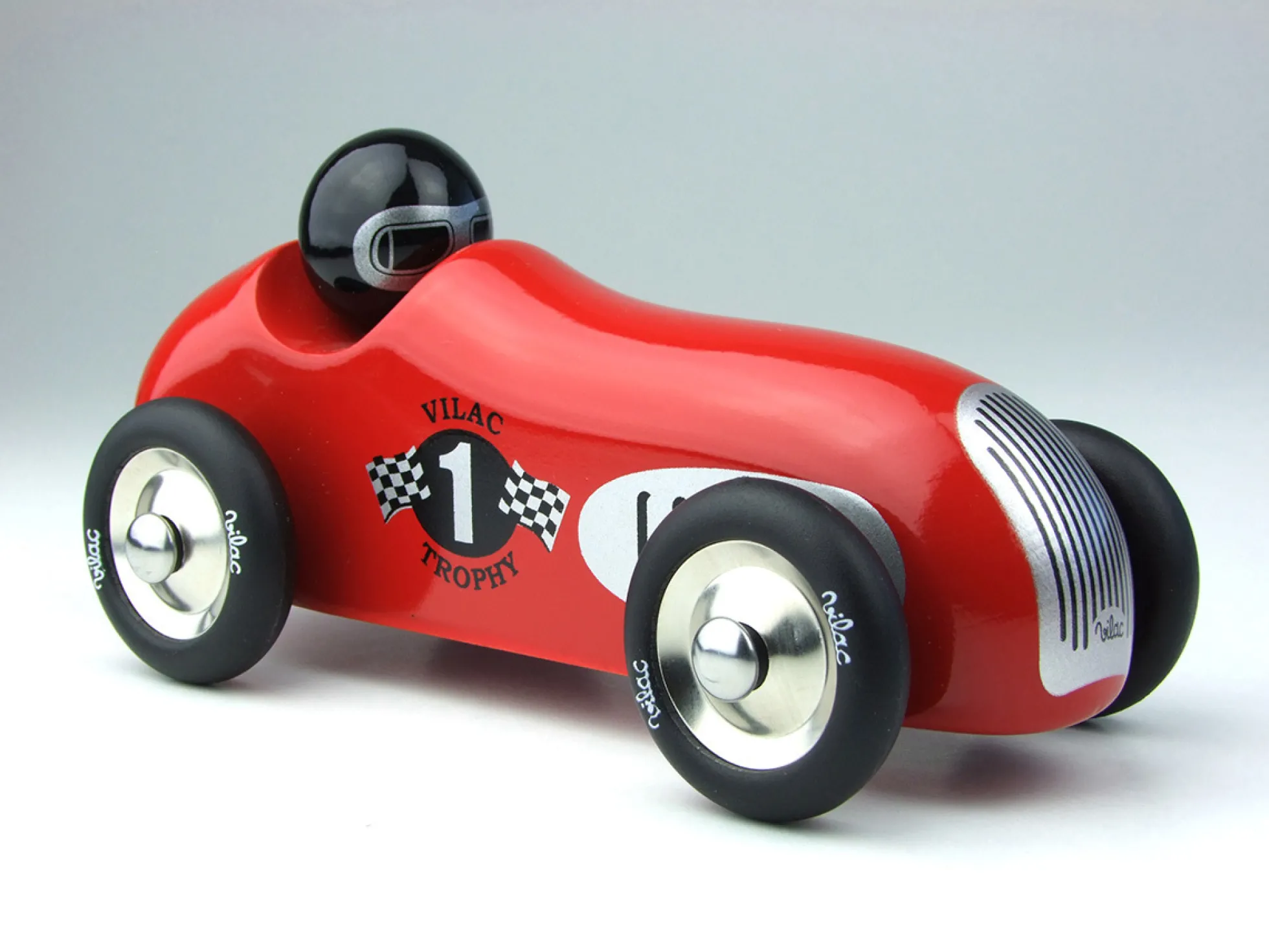 Voiture en bois, Old sport trophy - Grand modèle rouge