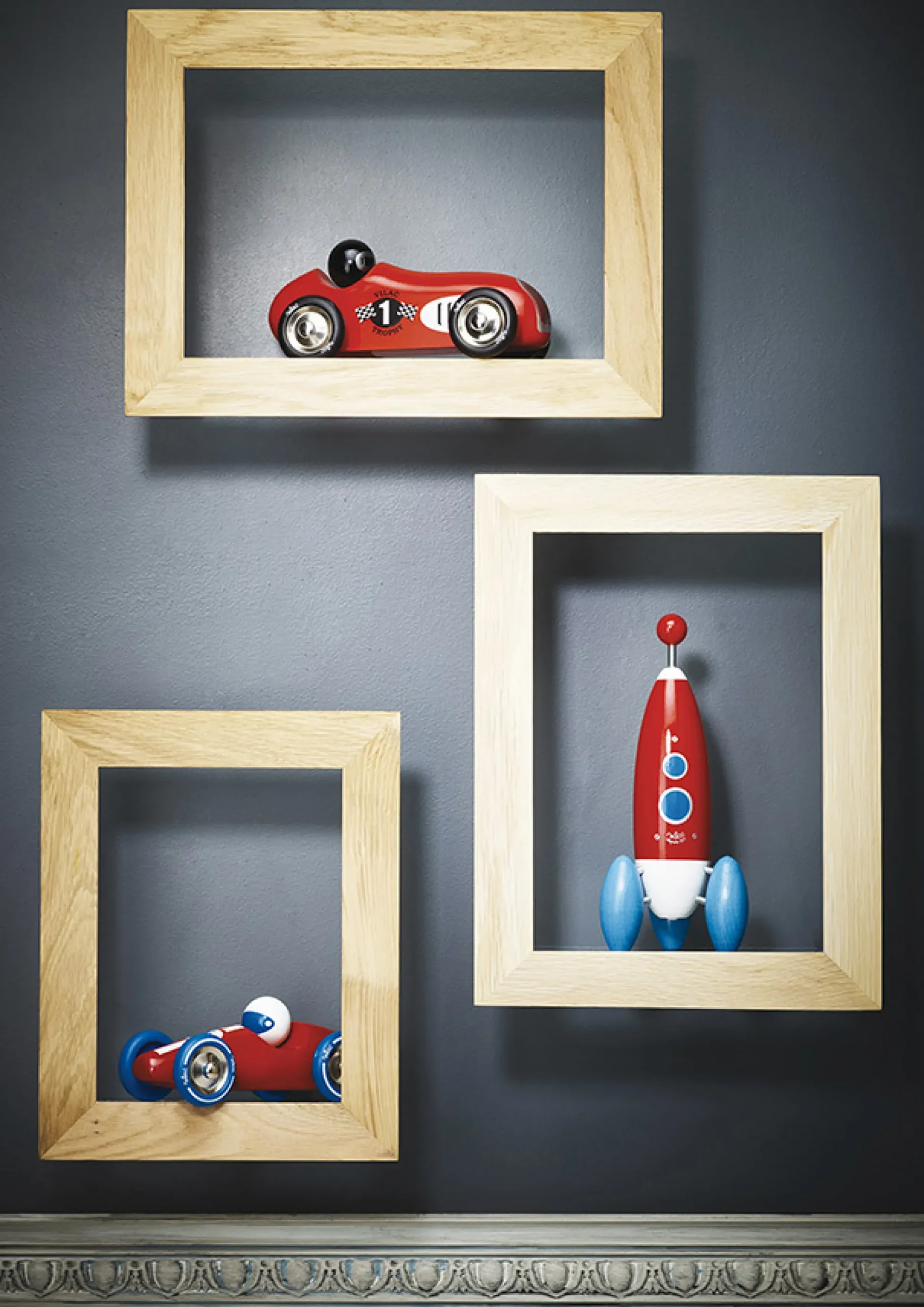 Voiture en bois, Old sport trophy - Grand modèle rouge