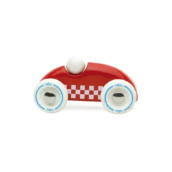 Voiture en bois, Rallye checkers - Petit modèle rouge