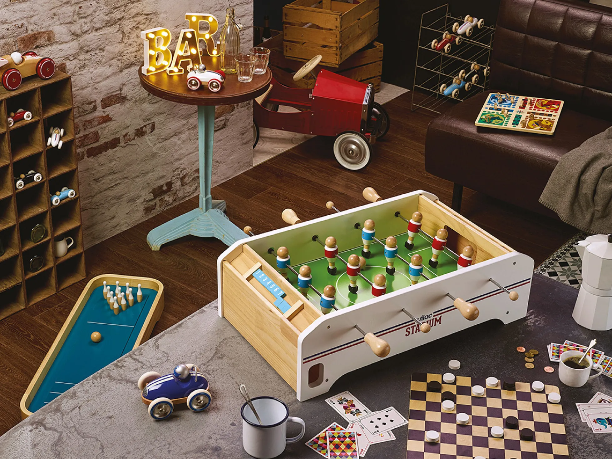 Voiture en bois, Roadster - Blanc